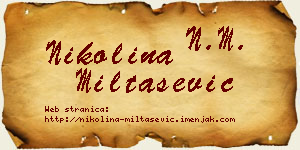 Nikolina Miltašević vizit kartica